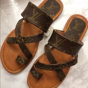 LV Canvas Custom Made Strappy Sandals